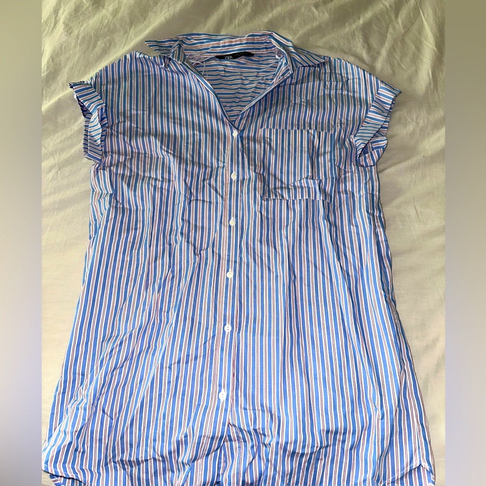 Zara button down shirt-dress